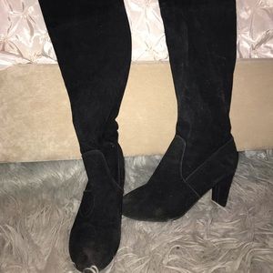 Over the knee heeled boots